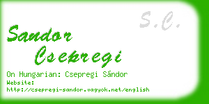 sandor csepregi business card